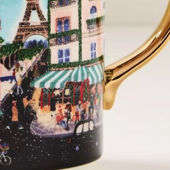 Anthropologie Holiday in the City Mug PARIS 2025 Stoneware 13 oz New - Picture 6 of 8